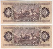 1975. 50Ft "D798 101200, D798 01201" sorszámkövető (2x) T:I-,II hajtatlan Adamo F21