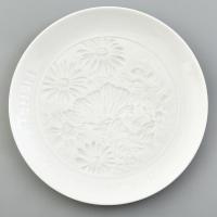 Herendi Porcelángyár litofán emléktányér, fehér mázas/biszkvit, jelzett, hibátlan, eredeti díszdobozban, d: 15 cm