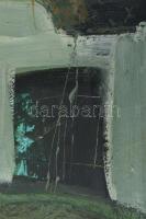 Szentgyörgyi József (1940 - 2014): Romos pince. Olajtempera, karton, sérült keretben, 70x100 cm