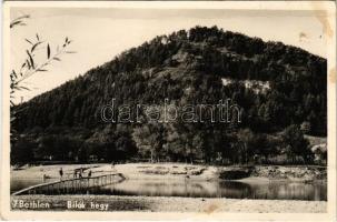 1943 Bethlen, Beclean; Bilak-hegy a Szamos mellett, gyaloghíd / mountain, footbridge over Somes river (EB)