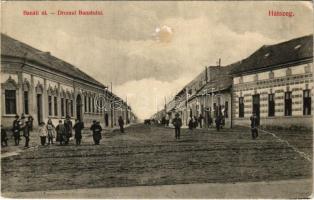 1910 Hátszeg, Hateg, Wallenthal; Bánáti utca. Sbuchea N. kiadása / Drumul Banatulni / street (fa)