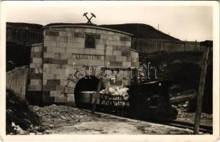 Désakna, Ocna Dejului; M. kir. sóbánya, Lajos tárna 1879, bánya bejárata, bányavasút, vonat, iparvasút / salt mine entry, industrial railway, train (EK)