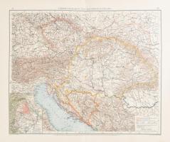 cca 1890 Az Osztrák-Magyar monarchia áttekintő térképe / cca 1890 The Austro Hungarian Monarchy map Lap 58x44 cm,