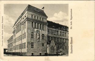 1915 Szatmárnémeti, Satu Mare; Kir. katolikus főgimnázium, Kotál Henrik építész tervezte. Reizer János kiadása / school (EK)