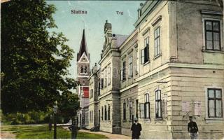 1915 Slatina, Trg / square. Jos. Drotleff (tear)