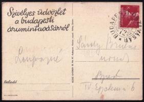 1947 Franck cikóriakávé reklámlap, Macskássy Gyula (1912-1971) grafikus illusztrációja, jelzett, hát...