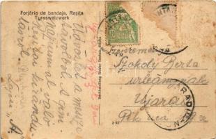 Resicabánya, Resita; Gépgyár belső, abroncs hengermű. Weisz Adolf kiadása / Tyreswalzwerk / Forjaria...