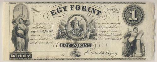 Emigrációs "Kossuth-bankó" 18.. 1Ft "Sor G." T:I