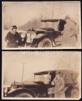 2 db autós fénykép az 1920-as évekből 14x9 cm