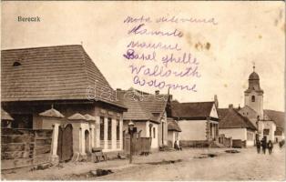 1918 Bereck, Bereczk, Bretcu; utca, templom / street, church (EK)