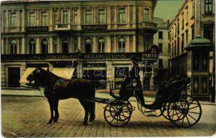 1911 Bucharest, Bukarest, Bucuresti, Bucuresci; Portois & Fix Decorations, horse-drawn carriage (EK)