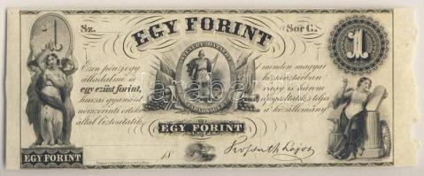 Emigrációs "Kossuth-bankó" 18.. 1Ft "Sor G." T:I