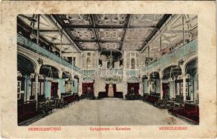 1909 Herkulesfürdő, Baile Herculane; gyógyterem belső. Deixner Fanny kiadása / Kursalon / spa interior (EB)