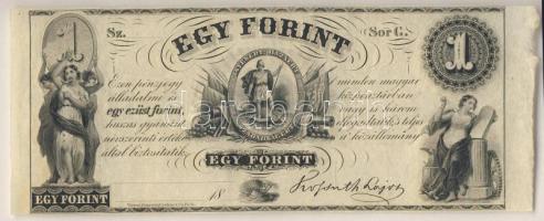 Emigrációs "Kossuth-bankó" 18.. 1Ft "Sor G." T:I