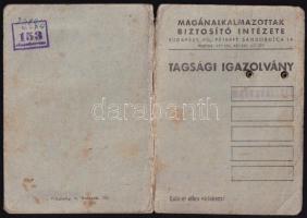 1948 Magánalkalmazottak Biztosító Intézete tagsági igazolvány