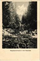 Wegebaukommando in den Karpathen / WWI German military, road construction in the Carpathian Mountains