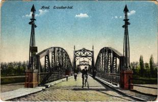 Arad, Erzsébet híd, kerékpáros. Mandl J. kiadása / bridge, bicycle (kopott sarkak / worn corners)