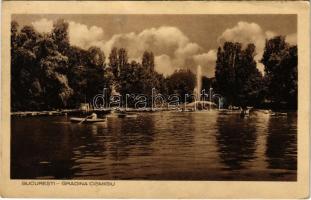 1936 Bucharest, Bukarest, Bucuresti, Bucuresci; Gradina Cismigiu / park, lake, rowing boats (Rb)