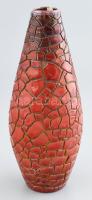 Zsolnay repesztett ökörvér mázas váza, jelzett, erősen sérült, ragasztott, 1960-70 körül, m: 24,5 cm