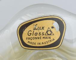 Osztrák üveg kínáló, jelzett, hibátlan, m: 18 cm