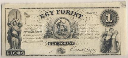 Emigrációs "Kossuth-bankó" 18.. 1Ft "Sor E." T:I