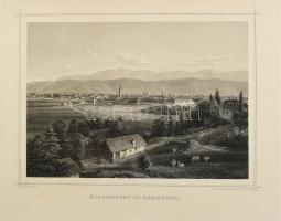 9 db XIX. sz.-i osztrák acélmetszet (Tirol, Bozen/Bolzano, Prága, stb.), jelzettek a metszeten, vegy...