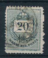 1874 20kr alsó ernyős vésésjavítással, 43. ívhely