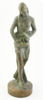 Hygia (Hygieia) istennő, bronzírozott szobra, jelzett: HB. Hibátlan, m: 40,5 cm