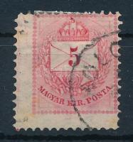 1881 5kr extra széles bélyeg szép elfogazással, karcokkal