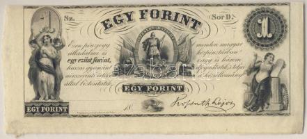 Emigrációs "Kossuth-bankó" 18.. 1Ft "Sor D." T:I