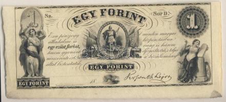 Emigrációs "Kossuth-bankó" 18.. 1Ft "Sor D." T:I