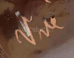 Retró kerámia tál, jelzés nélkül, kopott, d: 27,5 cm