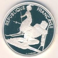 Franciaország 1990. 100Fr Ag "Téli olimpia-szlalom sí" T:PP Eredeti díszdobozban!