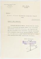 1943 Bp., József kir. herceg tábornagy úr őfensége uradalmainak és javainak központi hivatalától érkezett levél Kokas József kir. tanácsosnak
