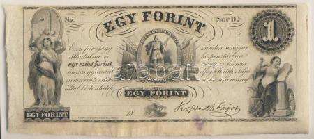 Emigrációs "Kossuth-bankó" 18.. 1Ft "Sor D." T:I