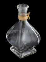 Üveg palack, dugó nélkül, 25cl, kopott, m: 15 cm