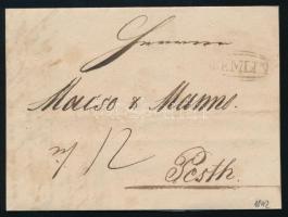 1842 Portós levél / Unpaid cover "SEMLIN" - Pesth