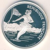 Franciaország 1989. 100Fr Ag "Téli olimpia-jégkorcsolya" T:PP Eredeti díszdobozban!