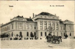 1910 Dés, Dej; M. kir. törvényszék, lovaskocsi / court, horsecart (EK)