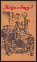 cca 1920-1930 Tudja-e hogy...? Gargoyle Mobiloil - Vacuum Oil Company Rt. reklámlap, Gönczi-Gebhardt Tibor (1902-1994) grafikája, jó állapotban, 15x9 cm