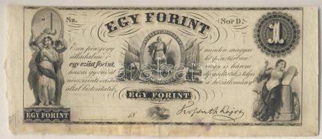 Emigrációs "Kossuth-bankó" 18.. 1Ft "Sor D." T:I