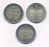 Németország 2007-2009. 2E (2xklf) forgalmi emlékérmek + Szlovákia 2009. 2E T:1-,2 kis patina
German...