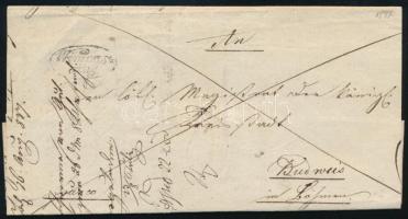 1837 Portós levél WIMPASSING - Budweis