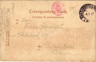 Pola, Pula; K.u.K. Kriegsmarine Kriegshafen vom Monte Zaro / Porto di Guerra / Osztrák-magyar hadite...