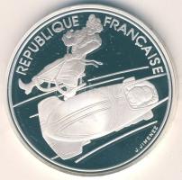 Franciaország 1990. 100Fr Ag "Téli olimpia-bobozás" T:PP Eredeti díszdobozban!