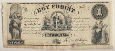 Emigrációs "Kossuth-bankó" 18.. 1Ft "Sor D." T:I