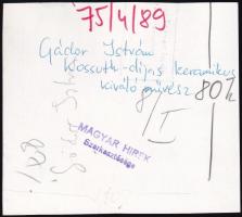 Gádor István keramikus, kiváló művész sajtófotó 1975 10x9 cm