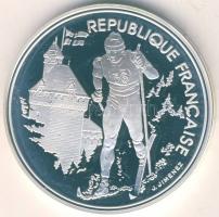 Franciaország 1991. 100Fr Ag "Olimpia - terep síelés" T:PP Eredeti díszdobozban!