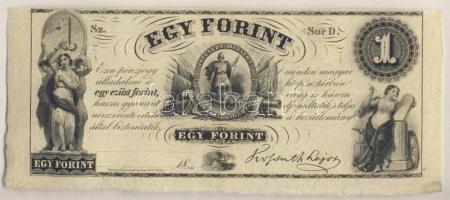 Emigrációs "Kossuth-bankó" 18.. 1Ft "Sor D." T:I