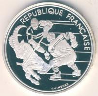 Franciaország 1991. 100Fr Ag "Olimpia-jégkorong" T:PP Eredeti díszdobozban!